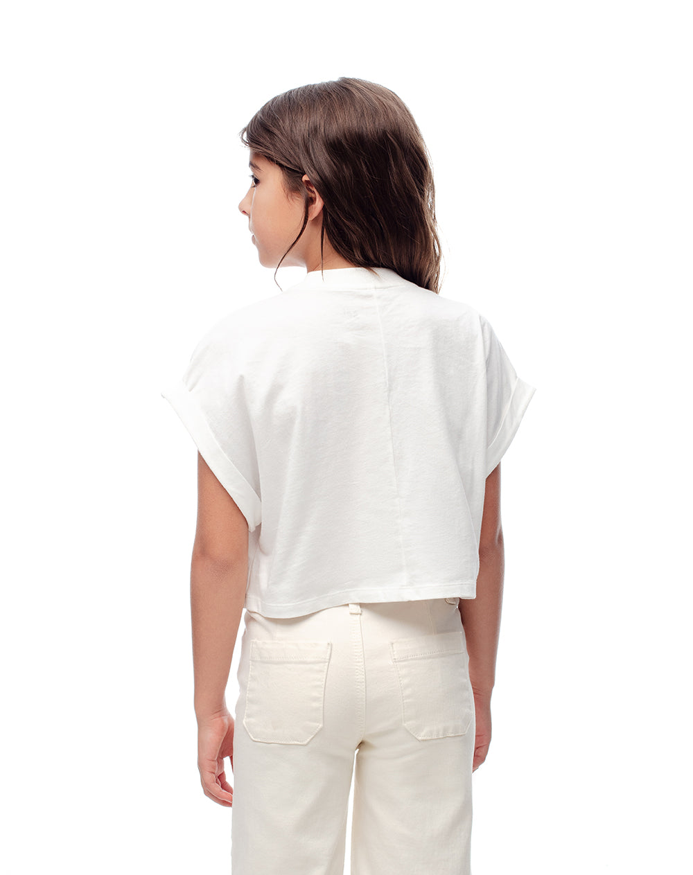 Camiseta regular algodón blanca niña