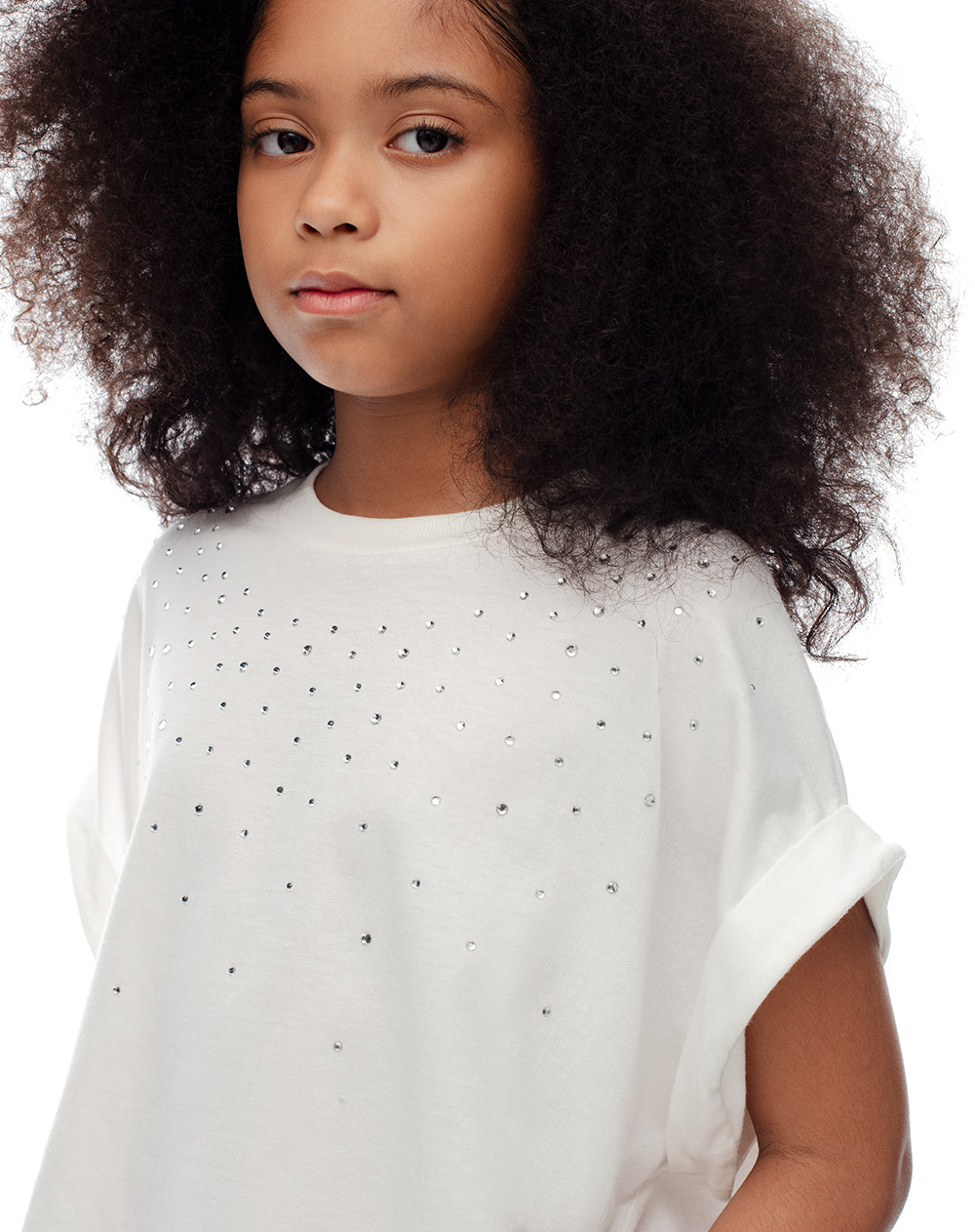 Camiseta oversize algodón blanca niña