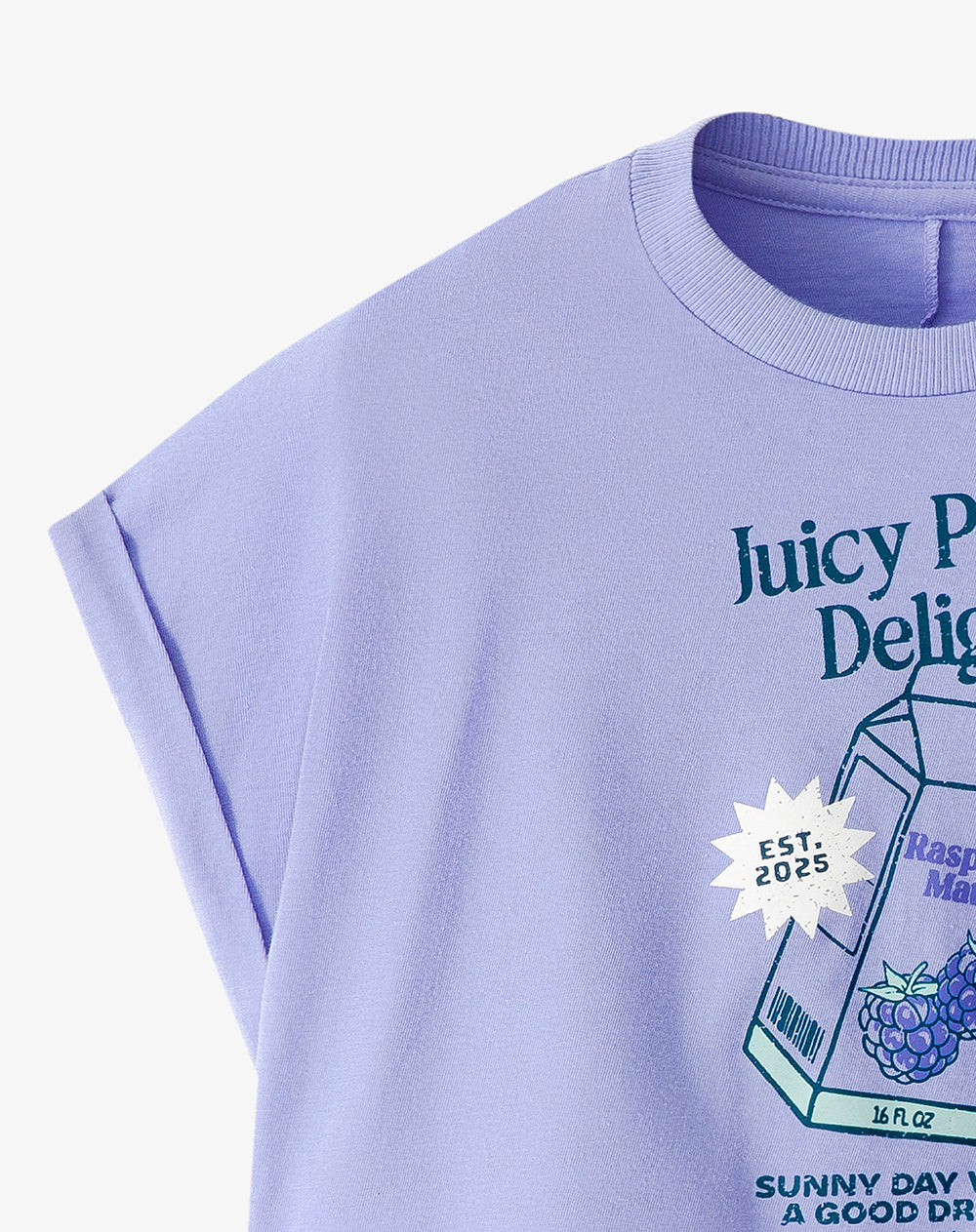 Camiseta relaxed fit manga corta lavanda