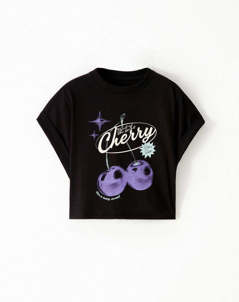 Camiseta relaxed fit manga corta negra