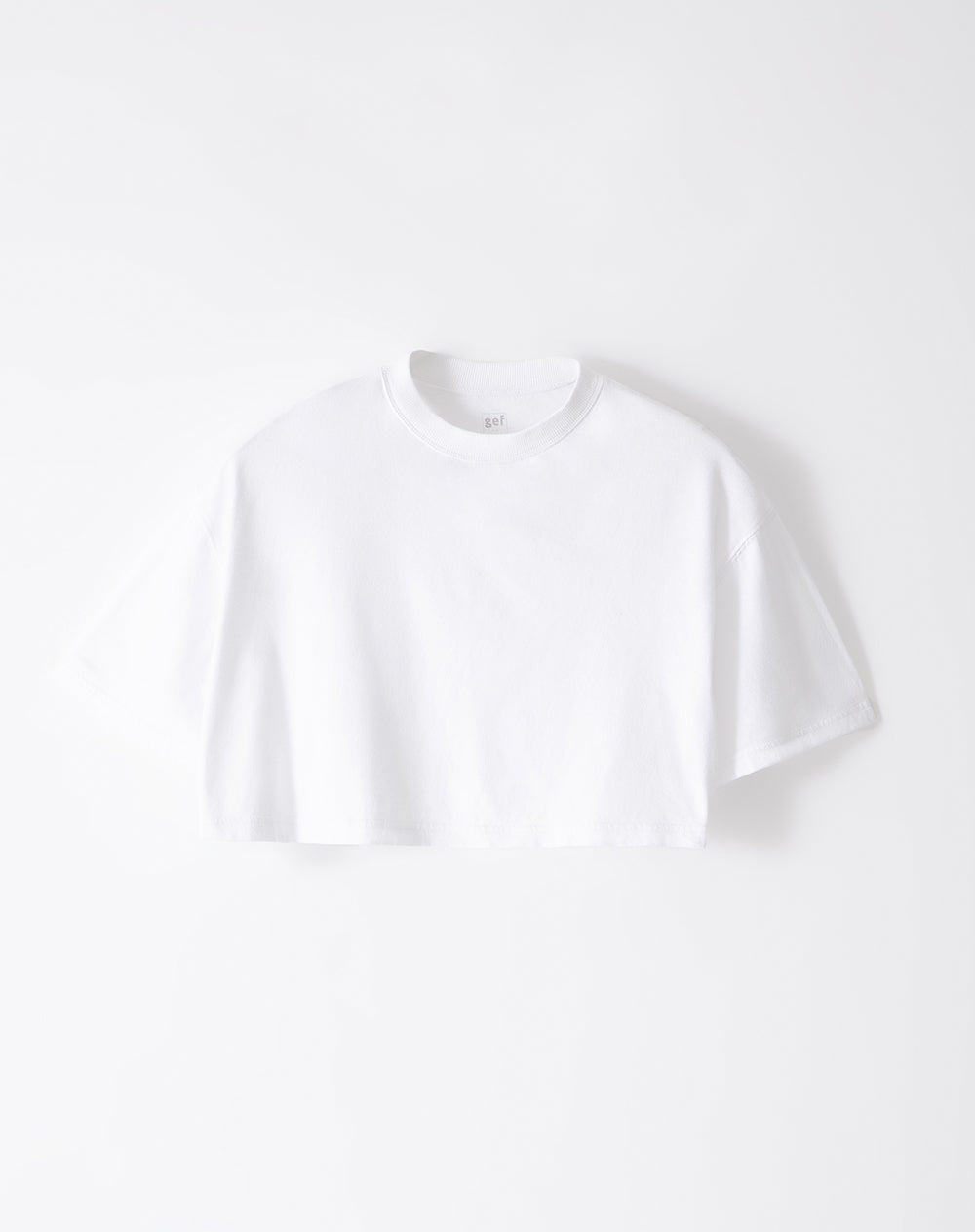 Camiseta crop oversize algodón blanca mujer