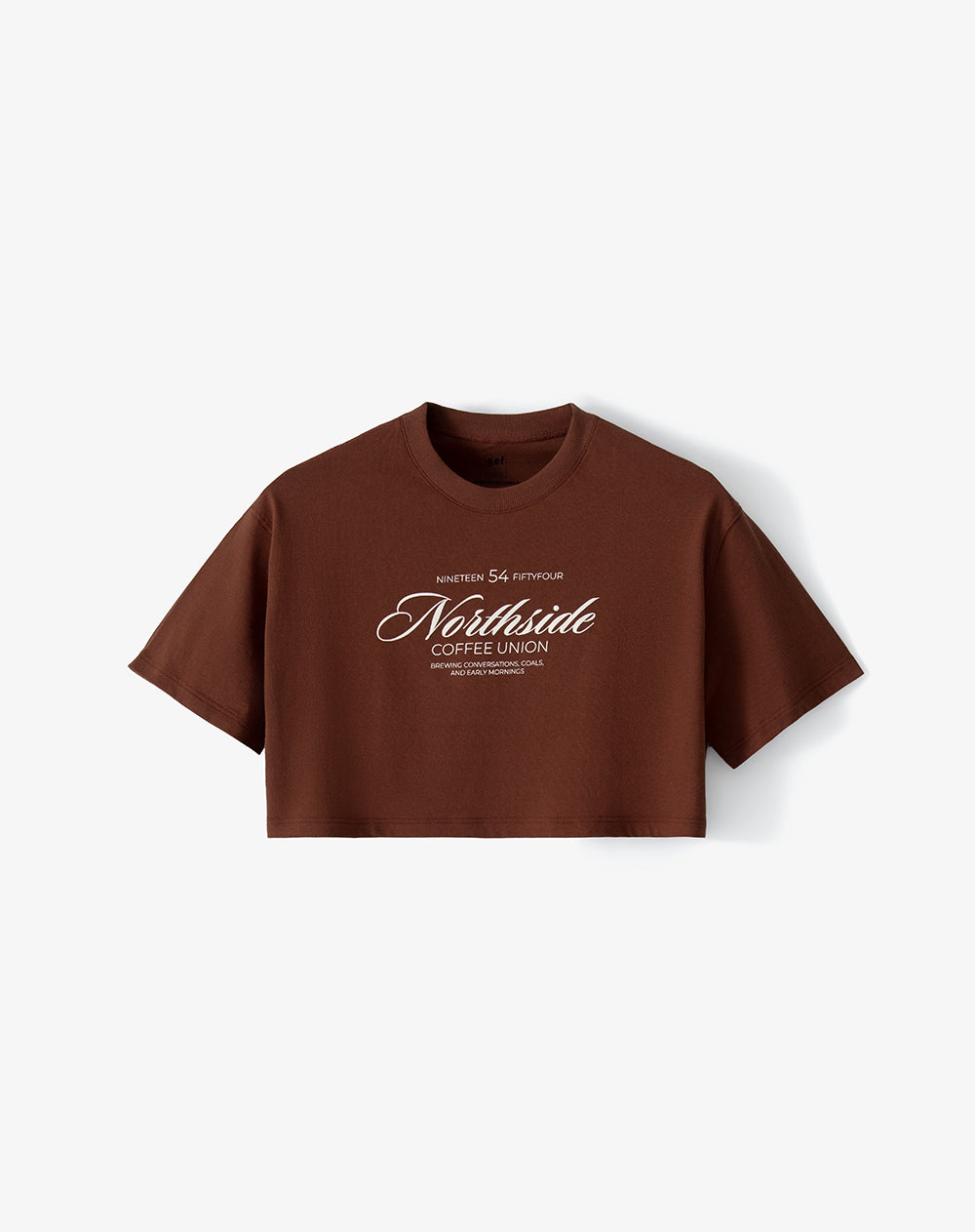 Camiseta relaxed fit manga corta café