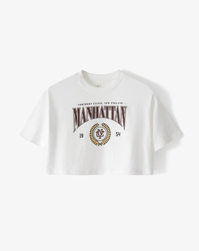 Camiseta relaxed fit manga corta cruda