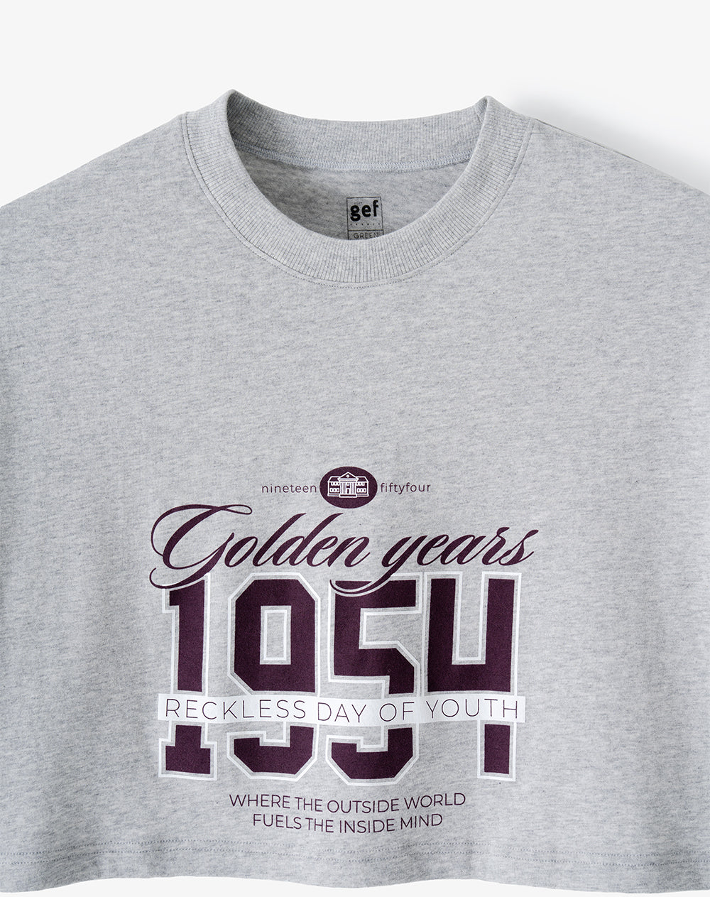 Camiseta relaxed fit manga corta gris jaspeada