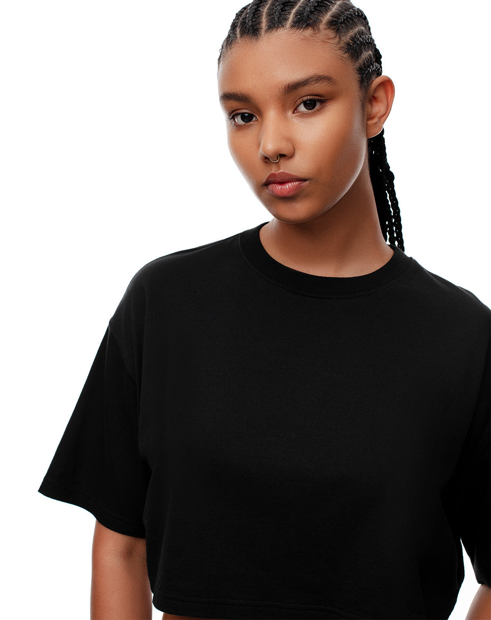 Camiseta relaxed fit manga corta negra