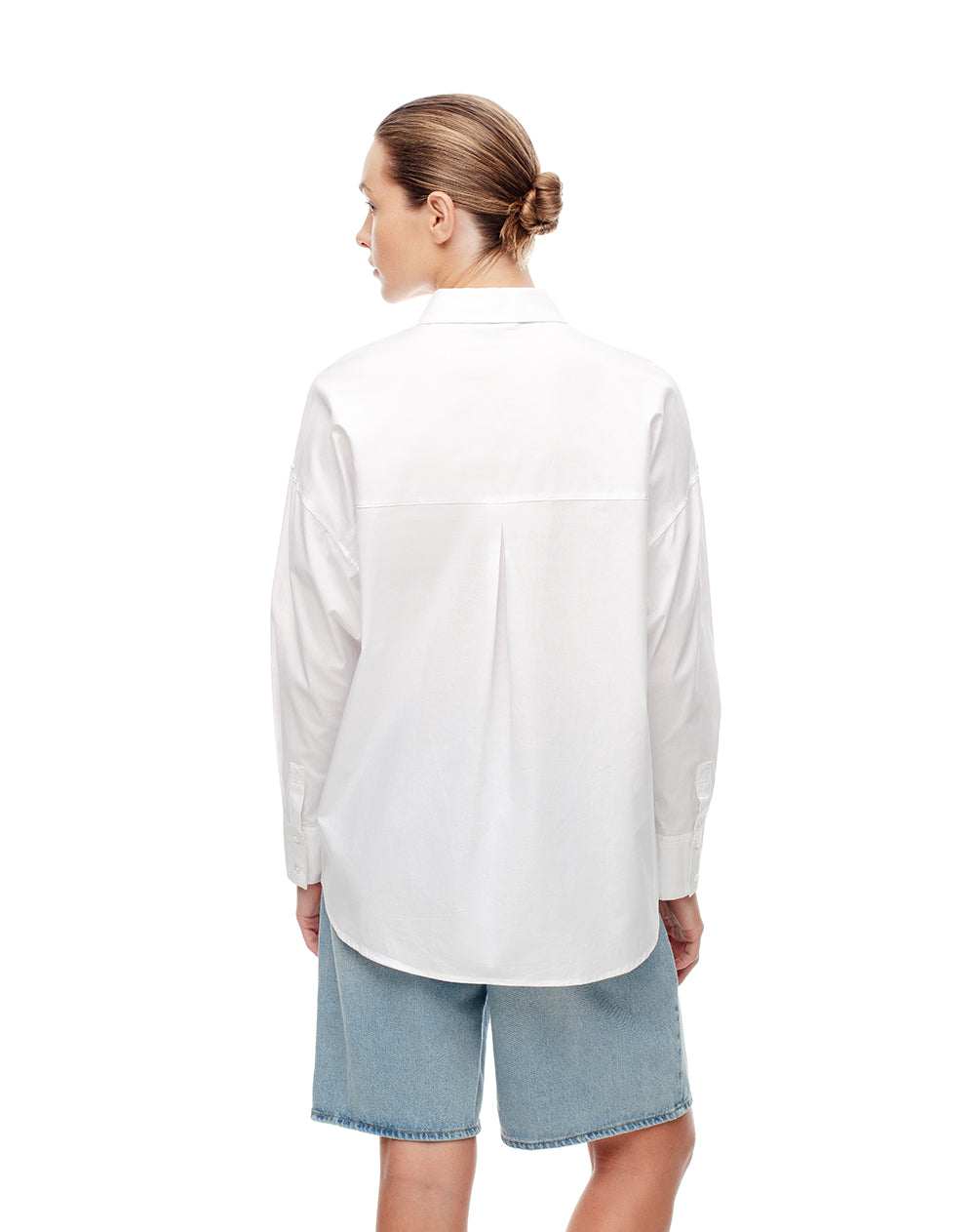 Camisa oversized fit manga larga blanca