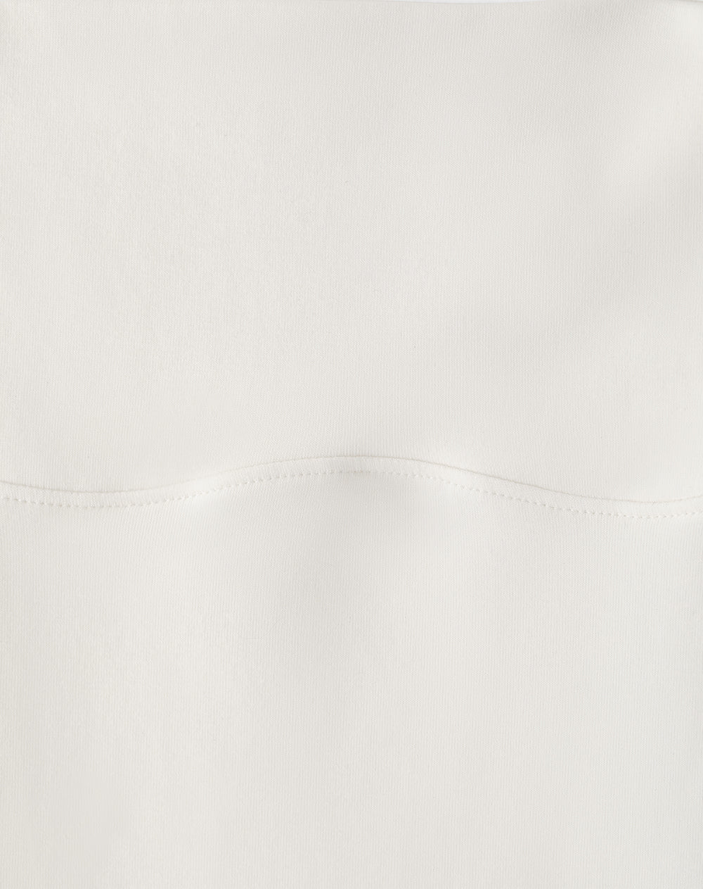 Vestido midi strapless habano mujer