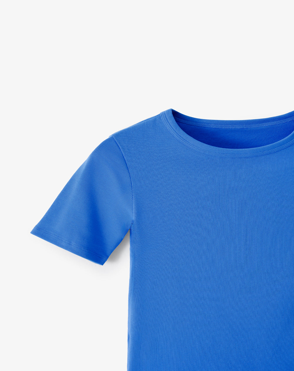 Camiseta fitted fit manga corta azul