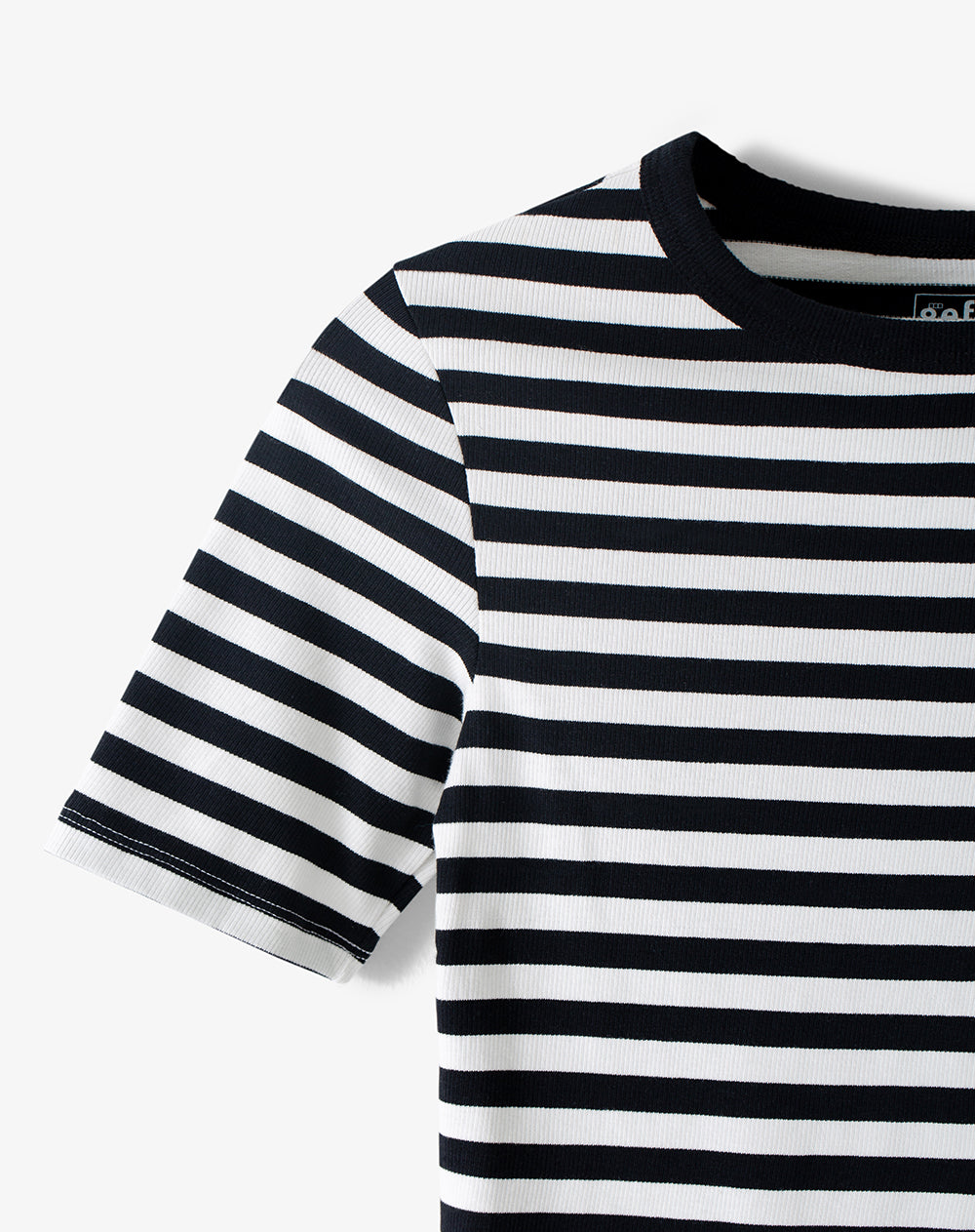 Camiseta slim rib algodón rayas mujer