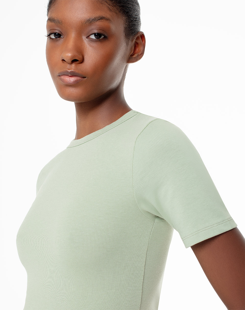 Camiseta fitted fit manga corta verde