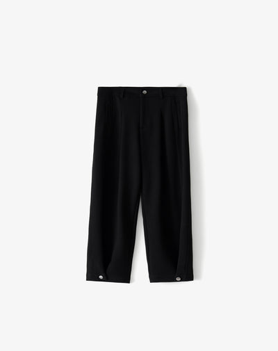 Pantalón loose tiro medio negro mujer