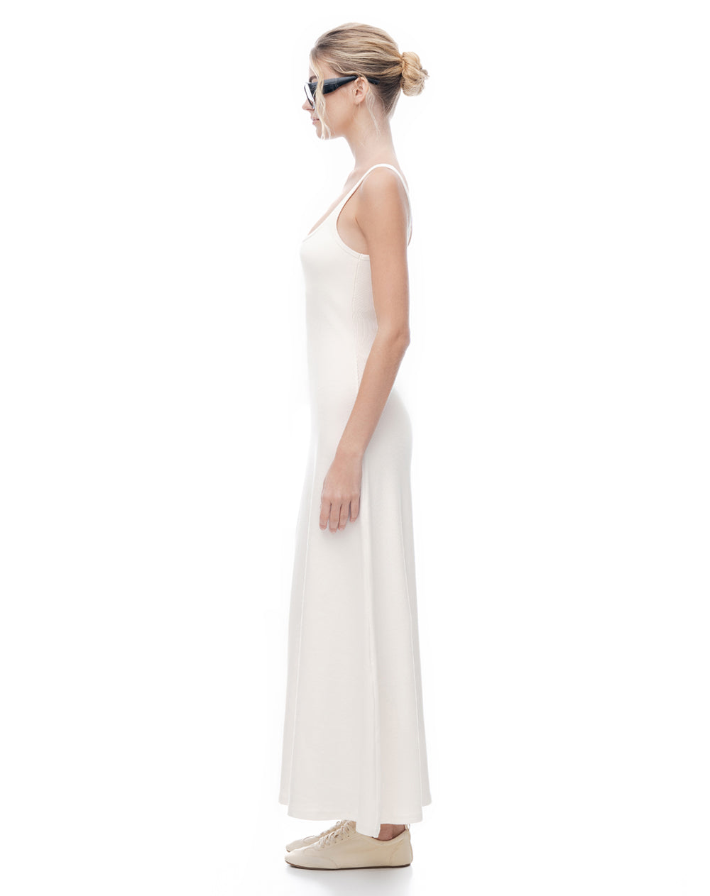 Vestido largo blanco mujer