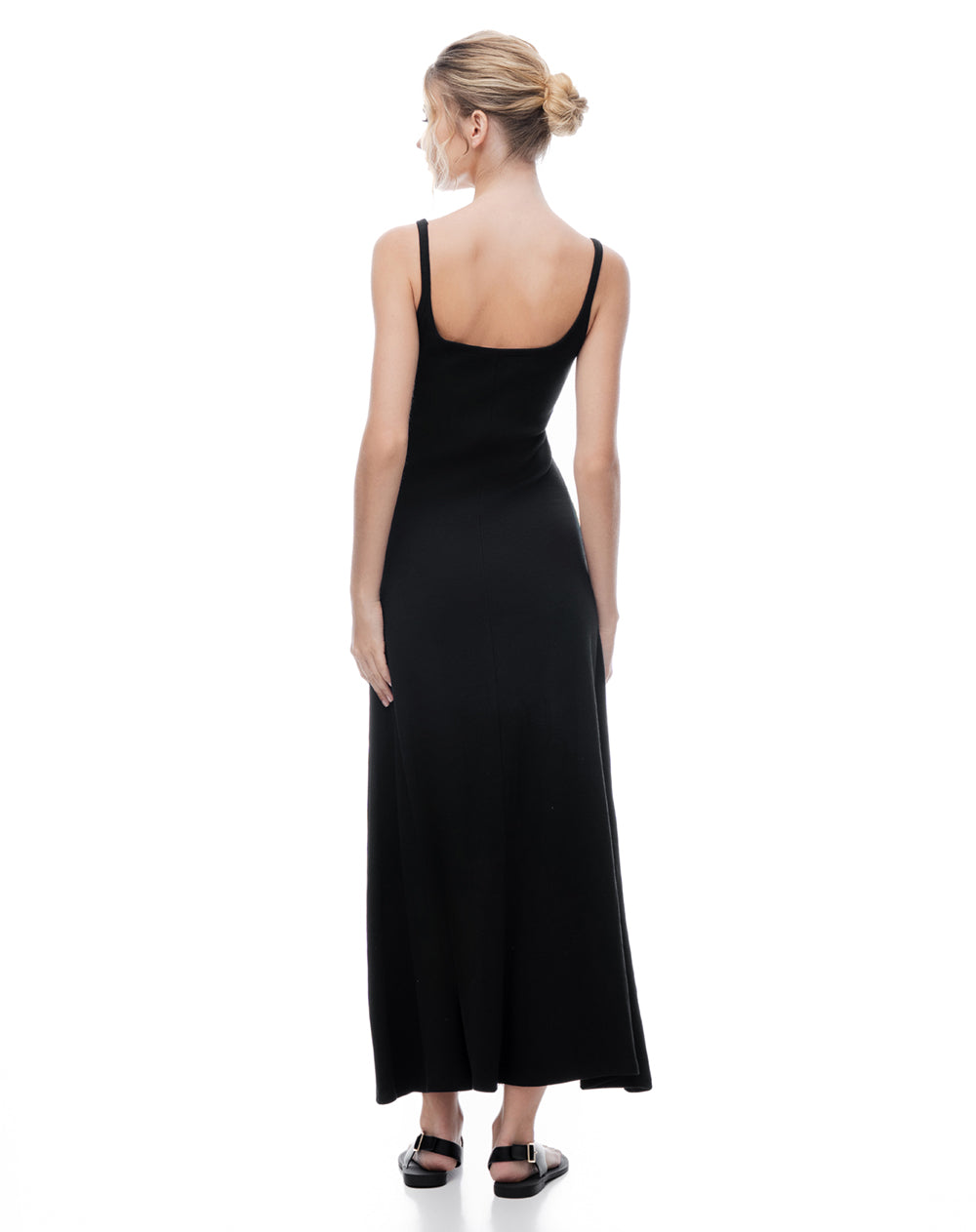Vestido largo negro mujer