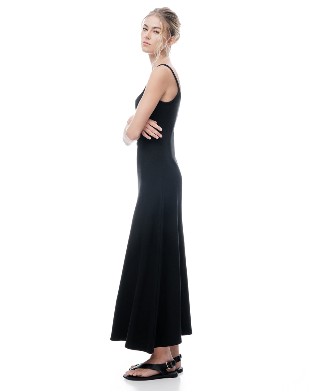 Vestido largo negro mujer