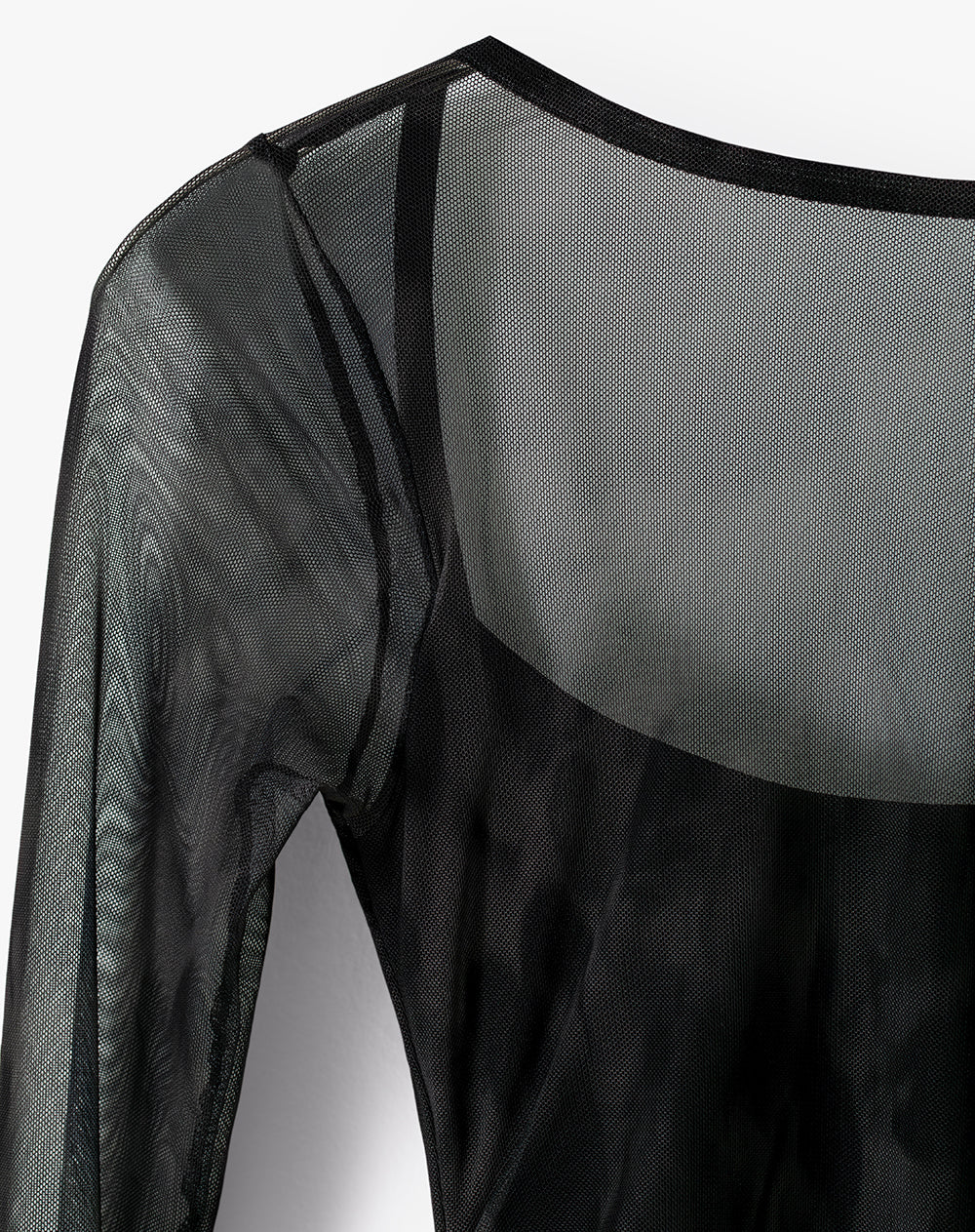 Vestido largo slim mesh transparente estampado mujer