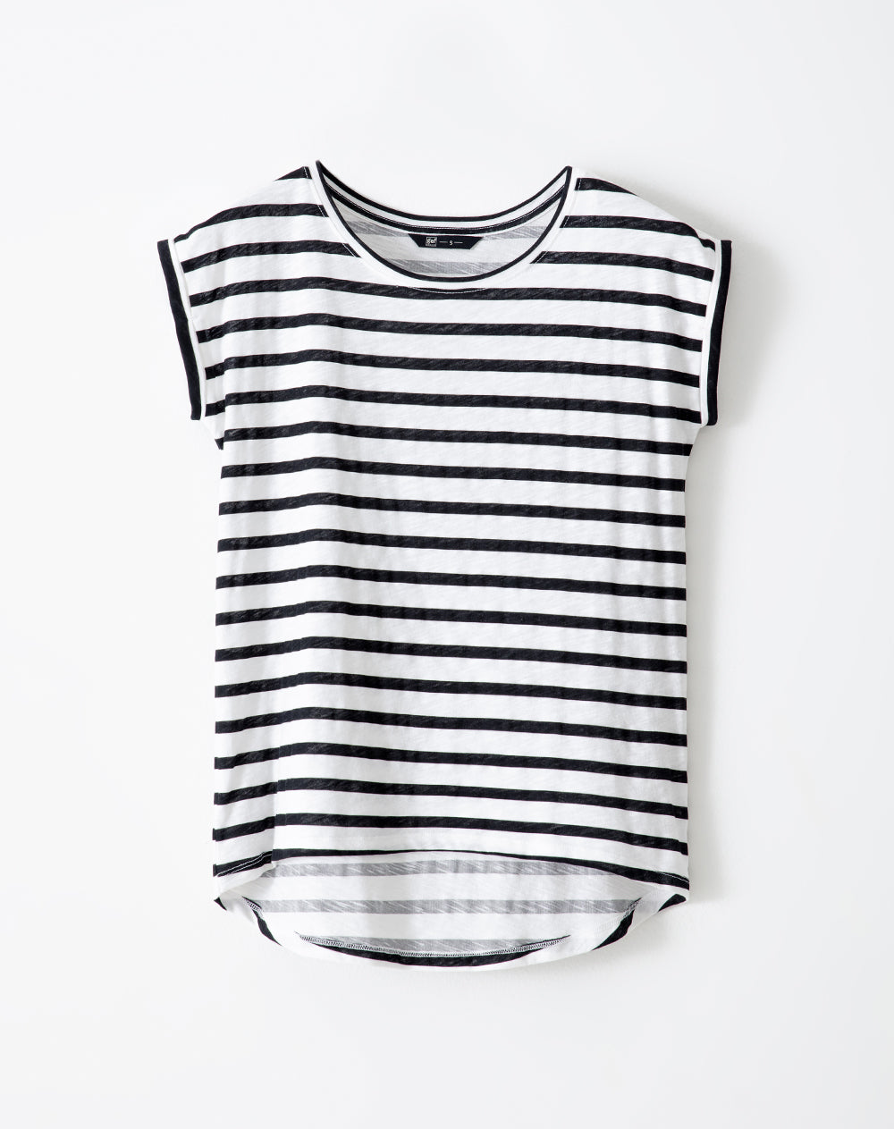 Camiseta regular fit manga corta blanca rayas