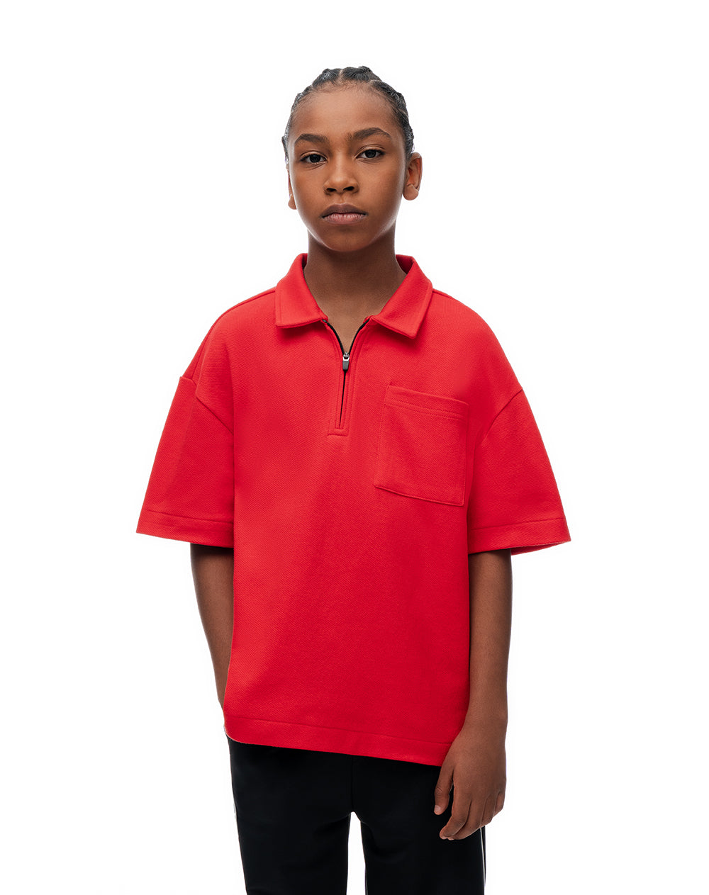 Polo regular roja niño