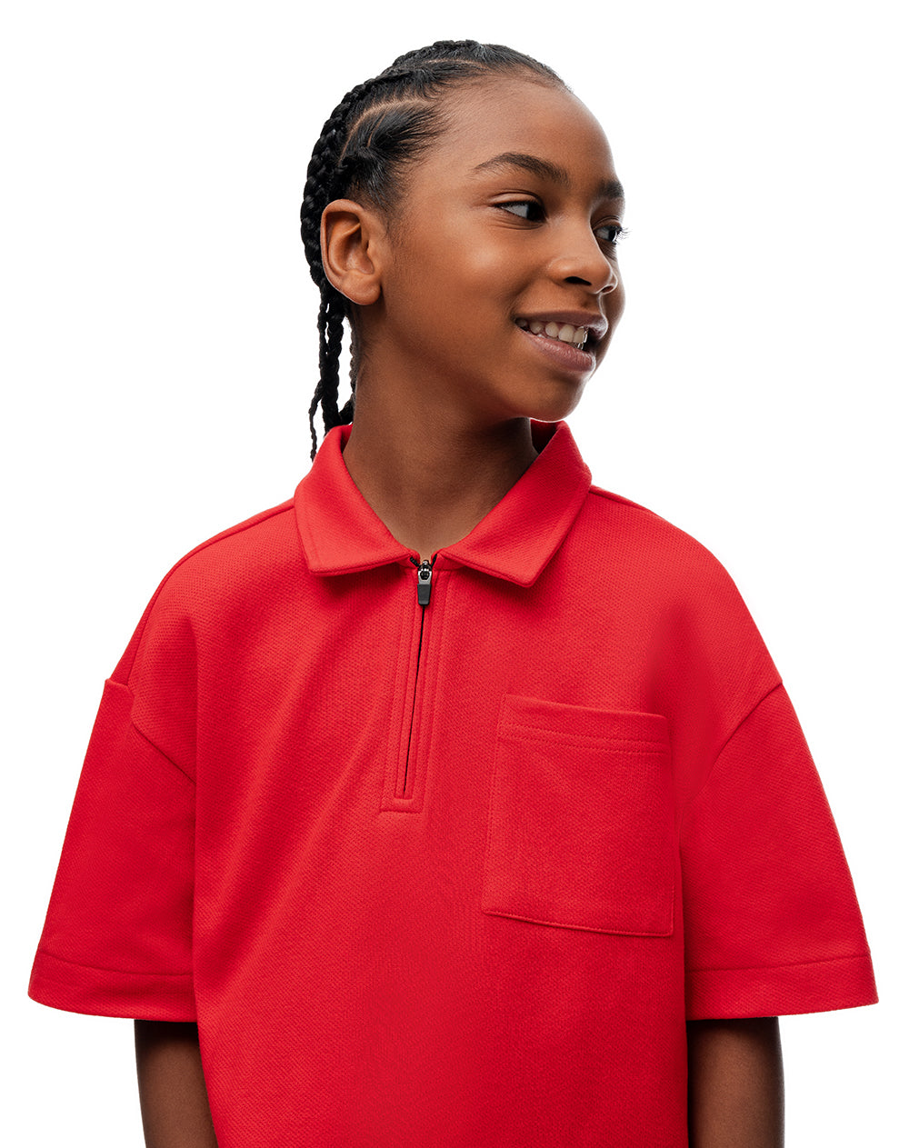 Polo regular roja niño