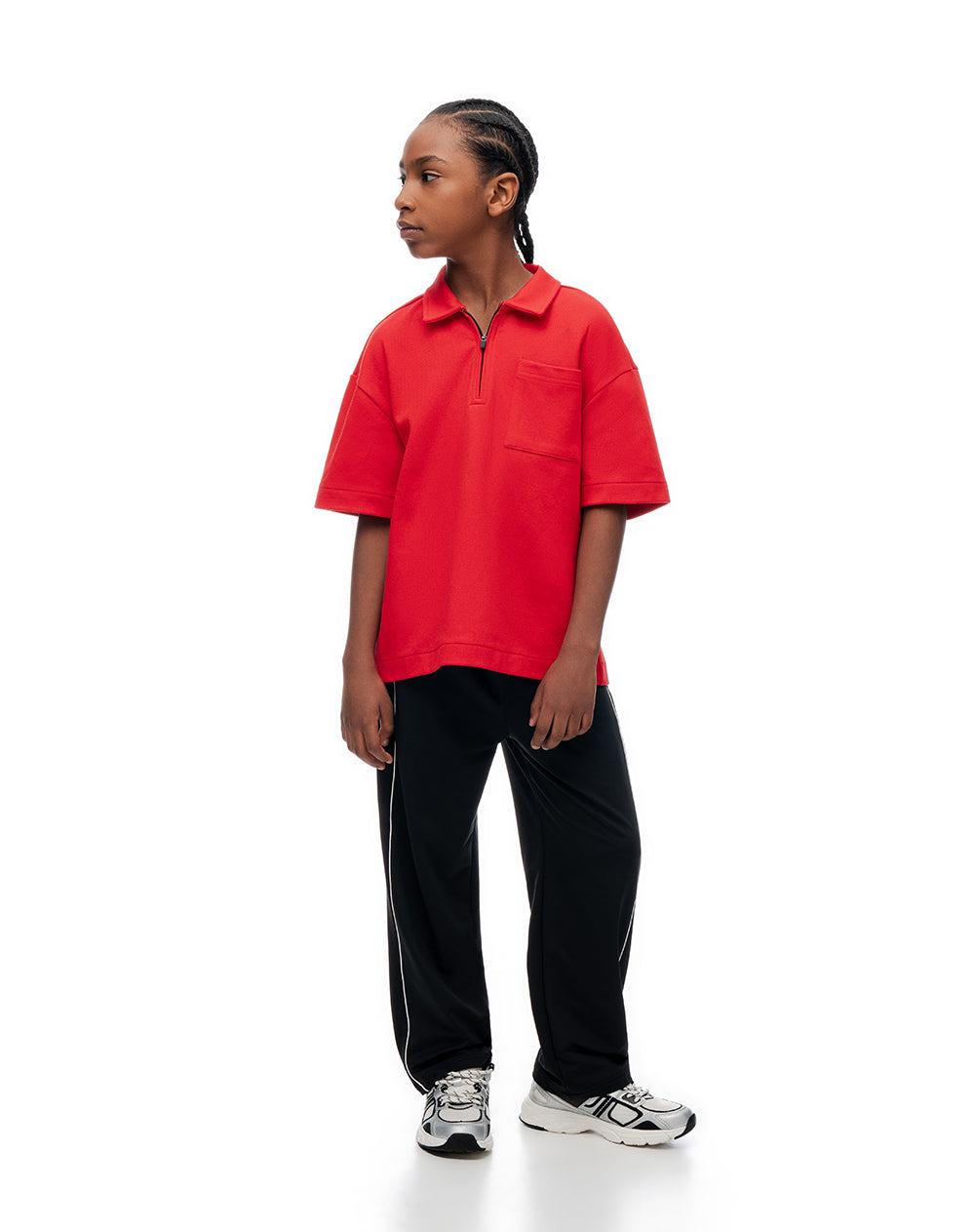 Polo regular roja niño