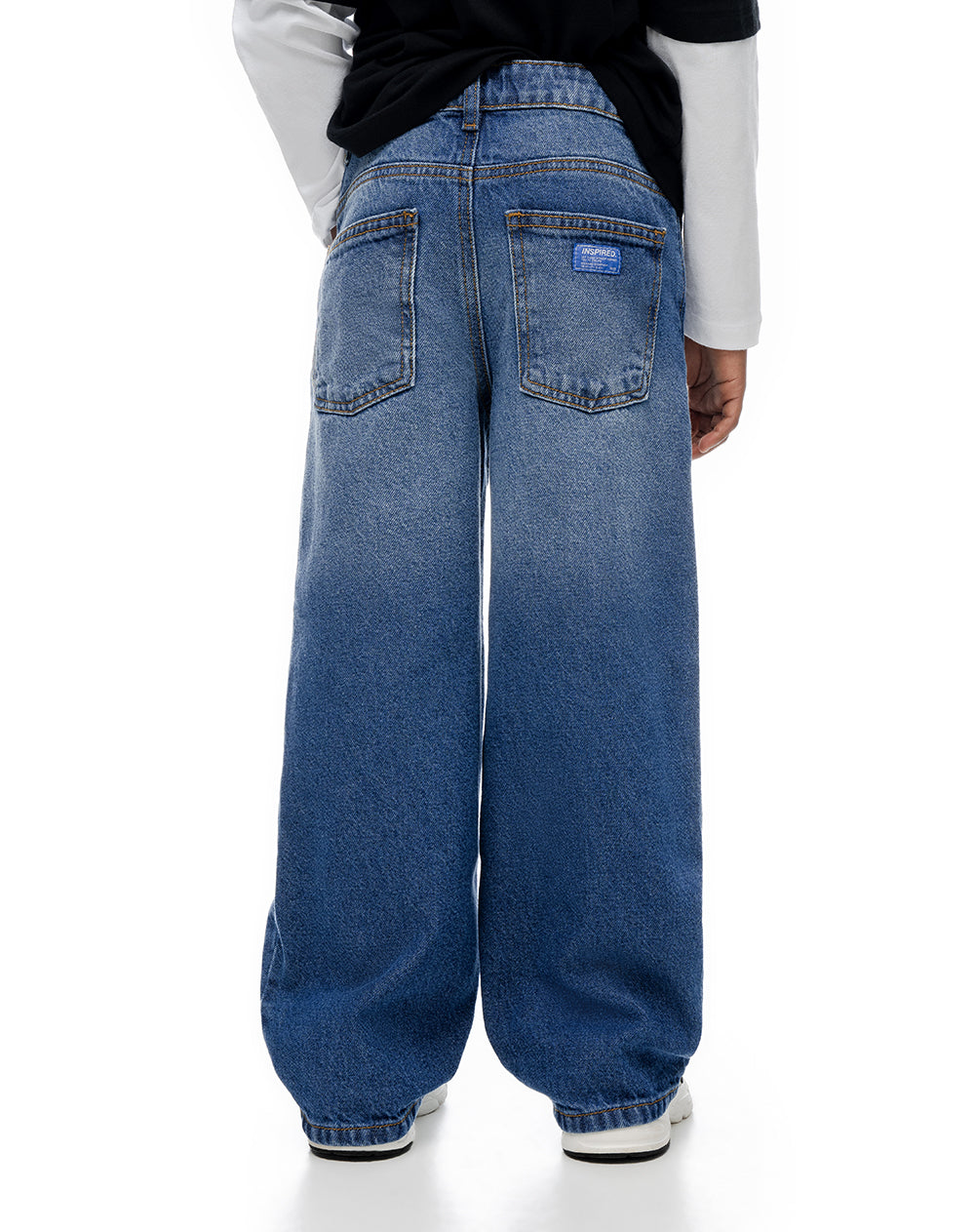 Jean recto algodón índigo medio niño