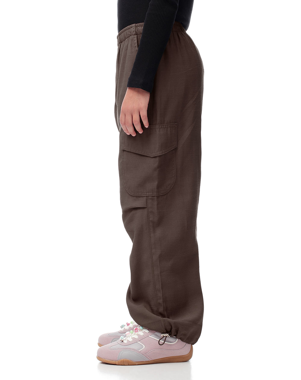 Jogger relaxed fit tiro medio cafe