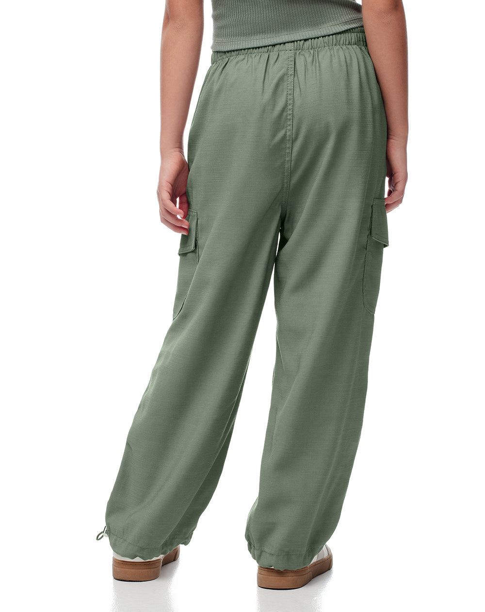 Jogger relaxed fit tiro medio verde