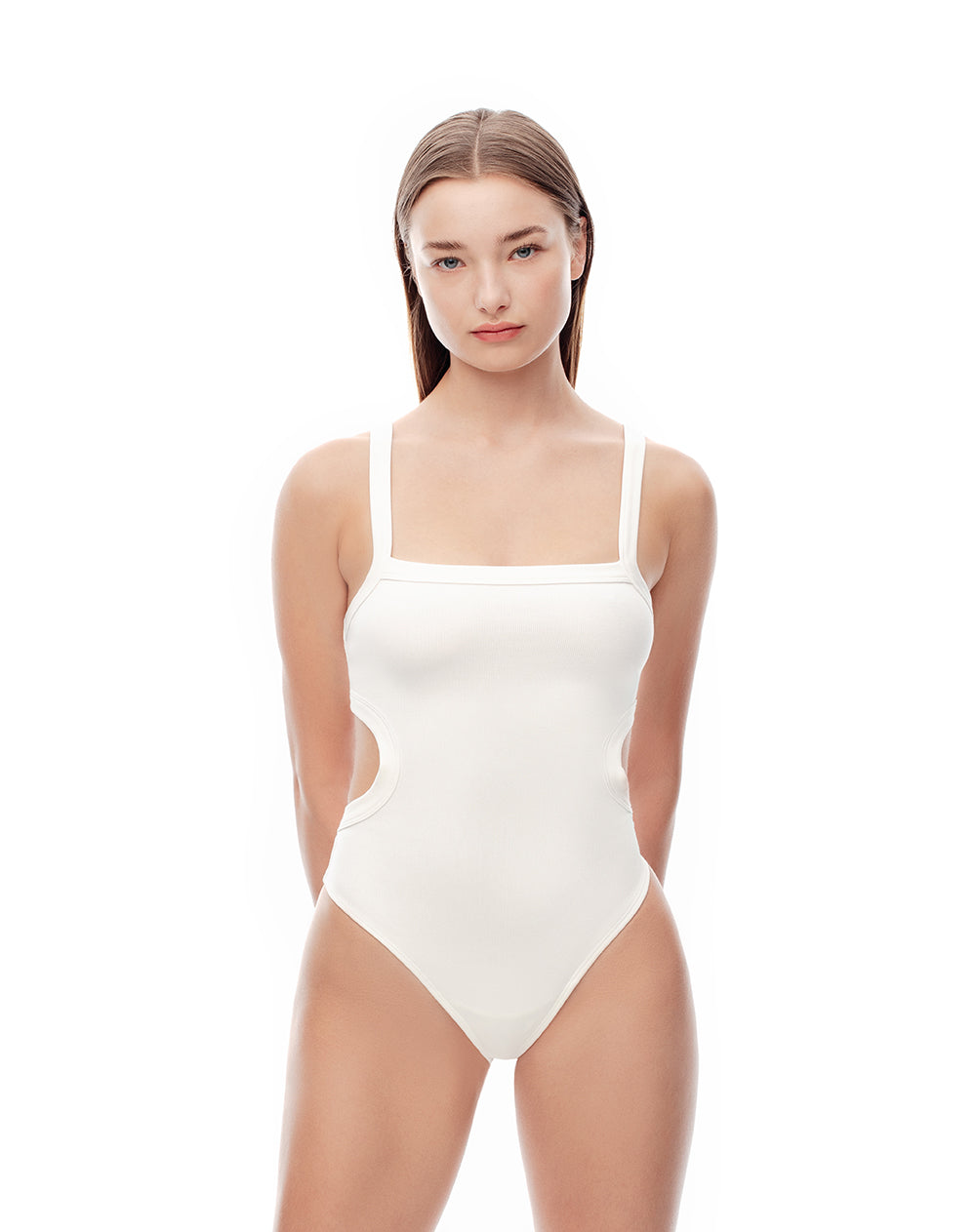 Body cuello cuadrado tiras blanco