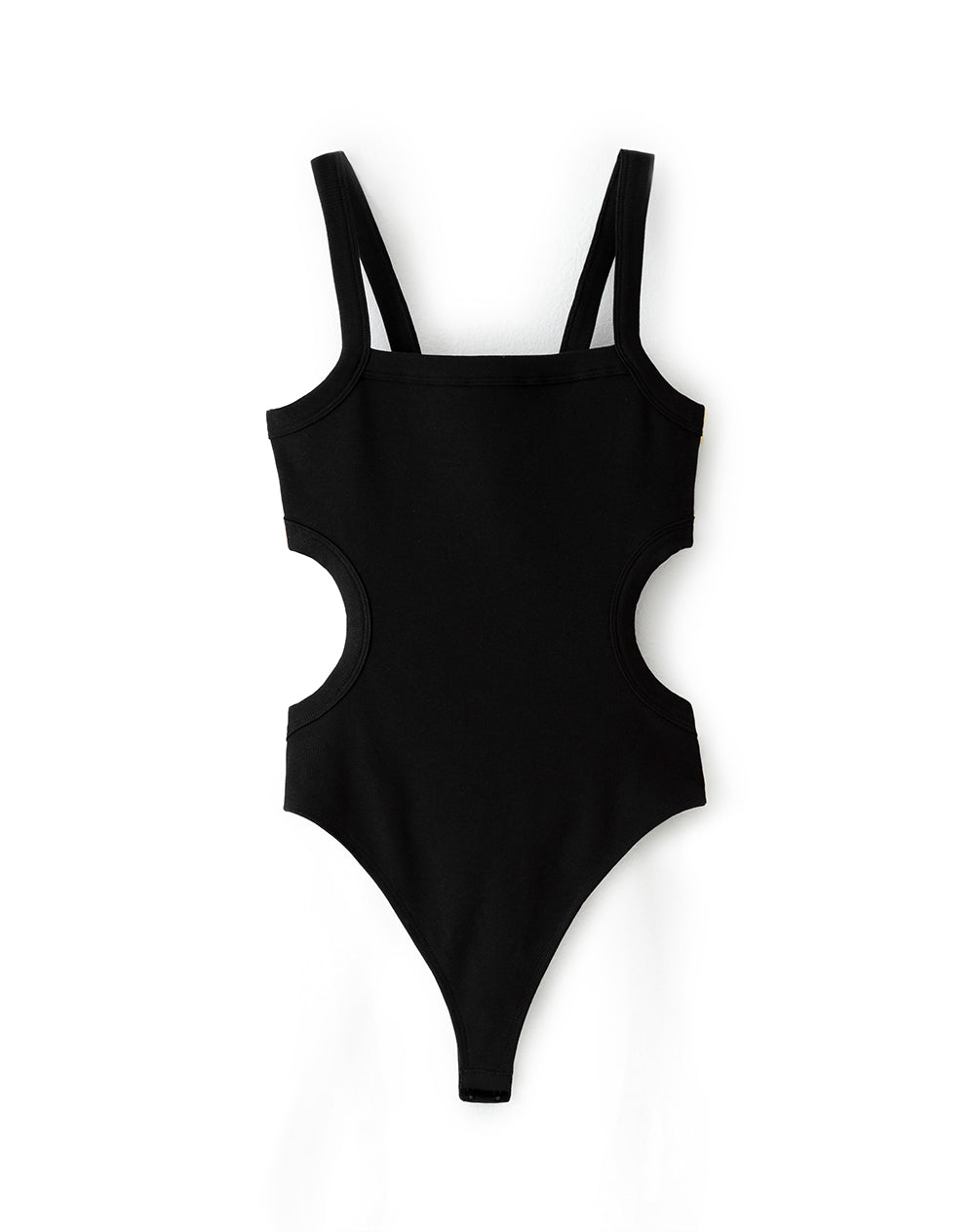 Body cuello cuadrado tiras negro