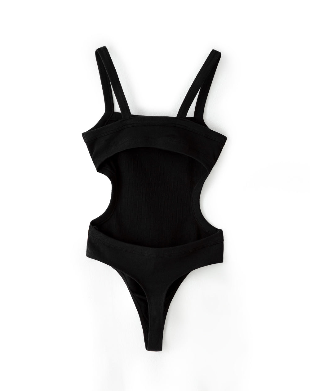 Body cuello cuadrado tiras negro