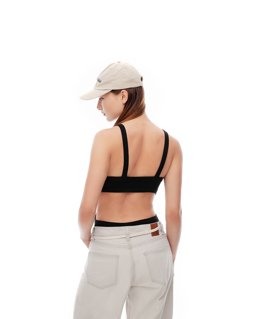 Body cuello cuadrado tiras negro