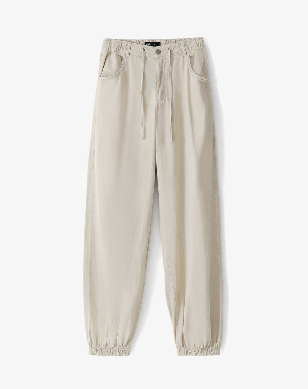 Pantalón jogger tiro medio algodón habano mujer