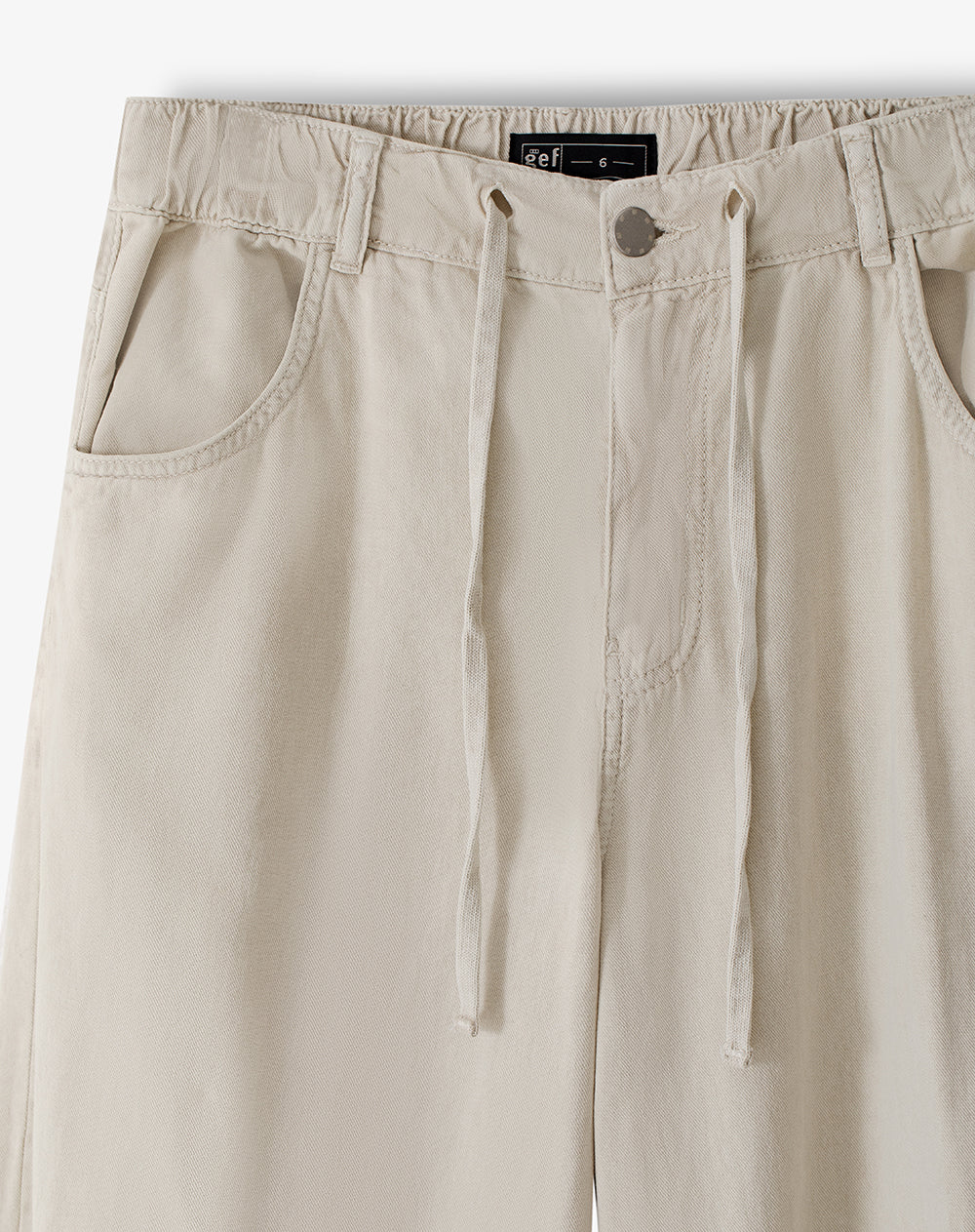 Pantalón jogger tiro medio algodón habano mujer