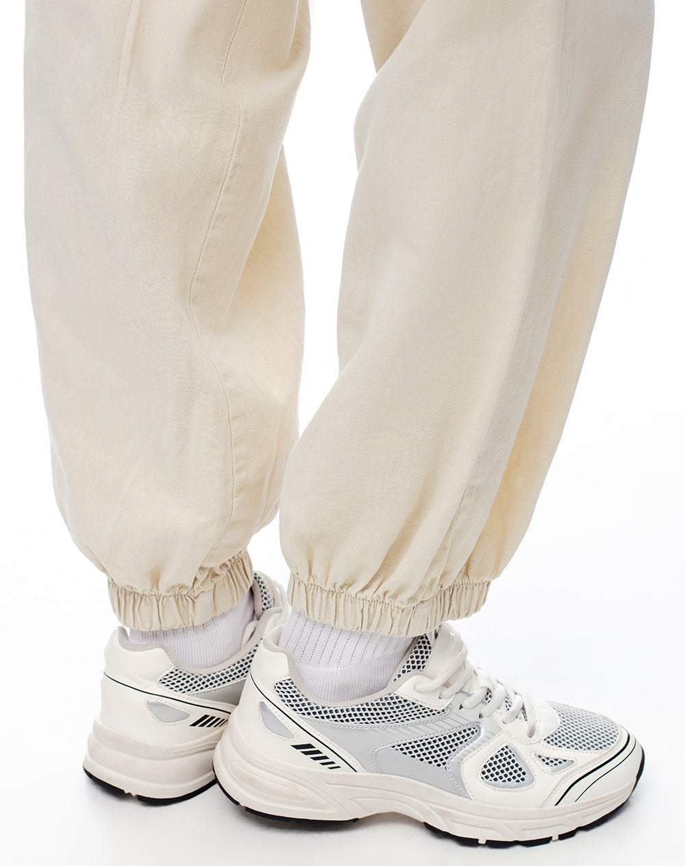 Pantalón jogger tiro medio algodón habano mujer