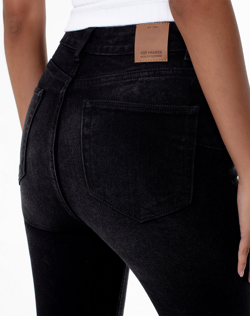 Jean Laku super skinny tiro alto denim negro