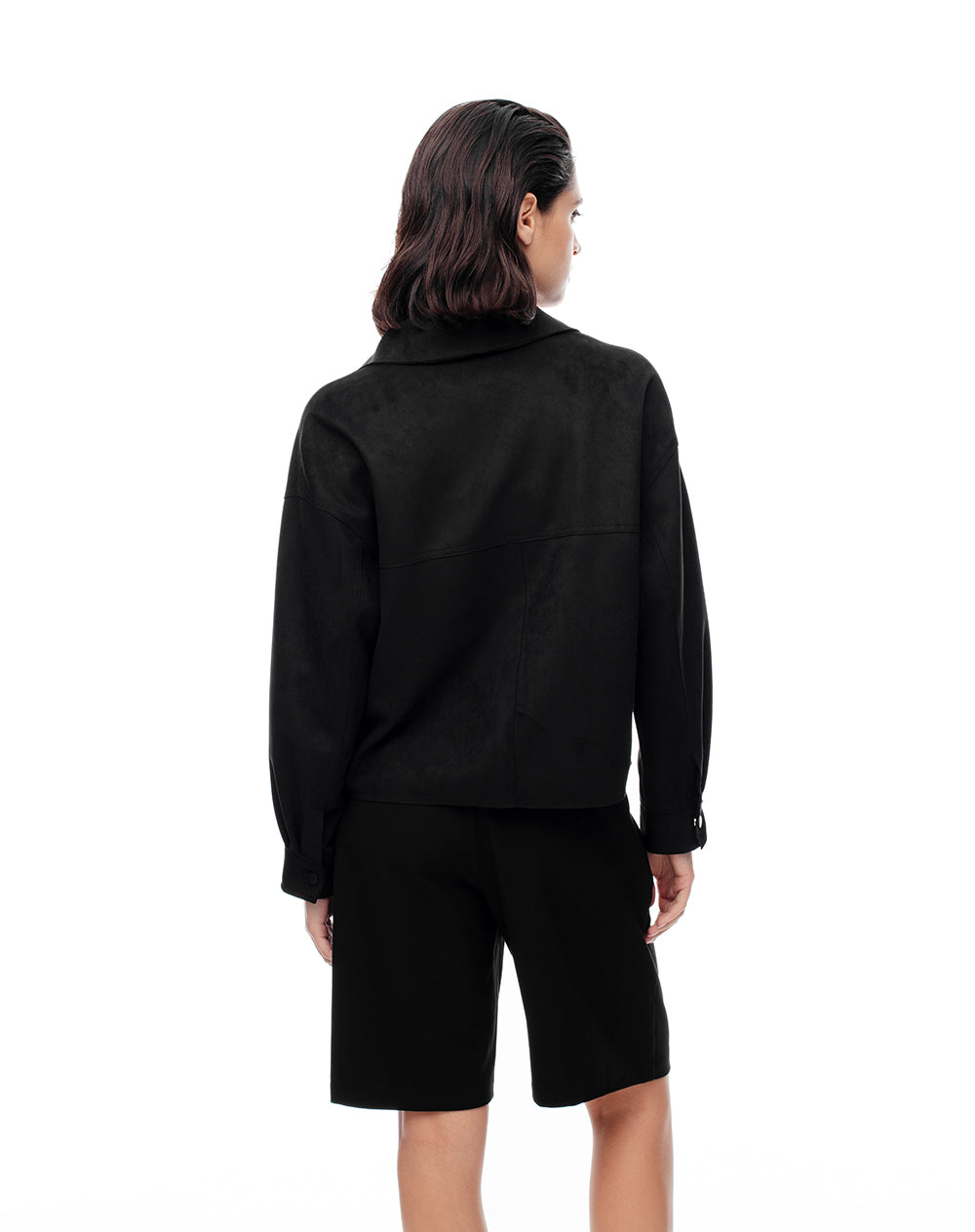 Chaqueta loose fit sin capucha negra