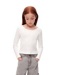 Camiseta fit manga larga blanca