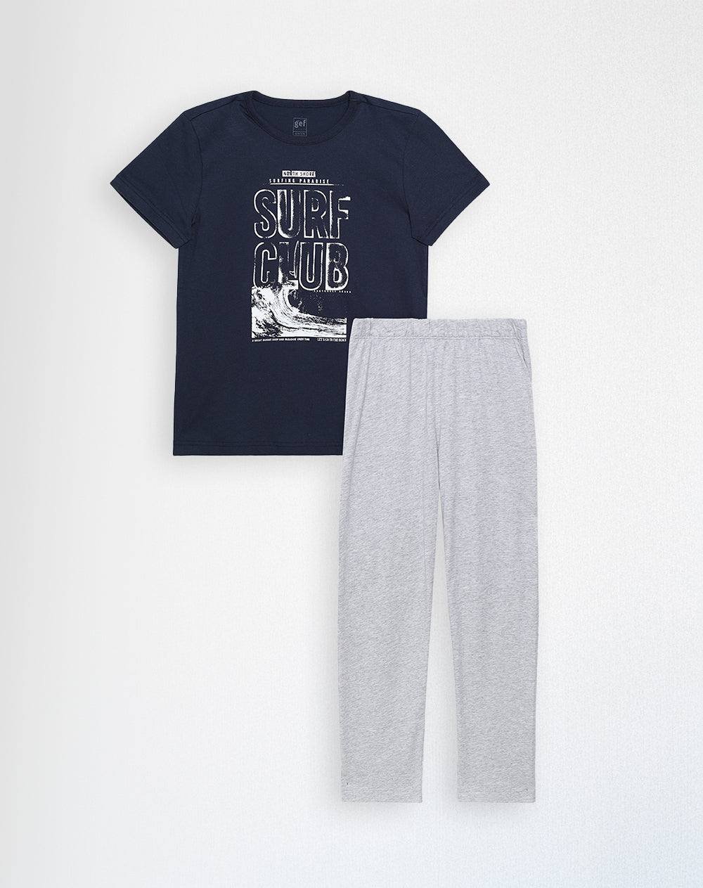 Pijama regular fit manga corta azul