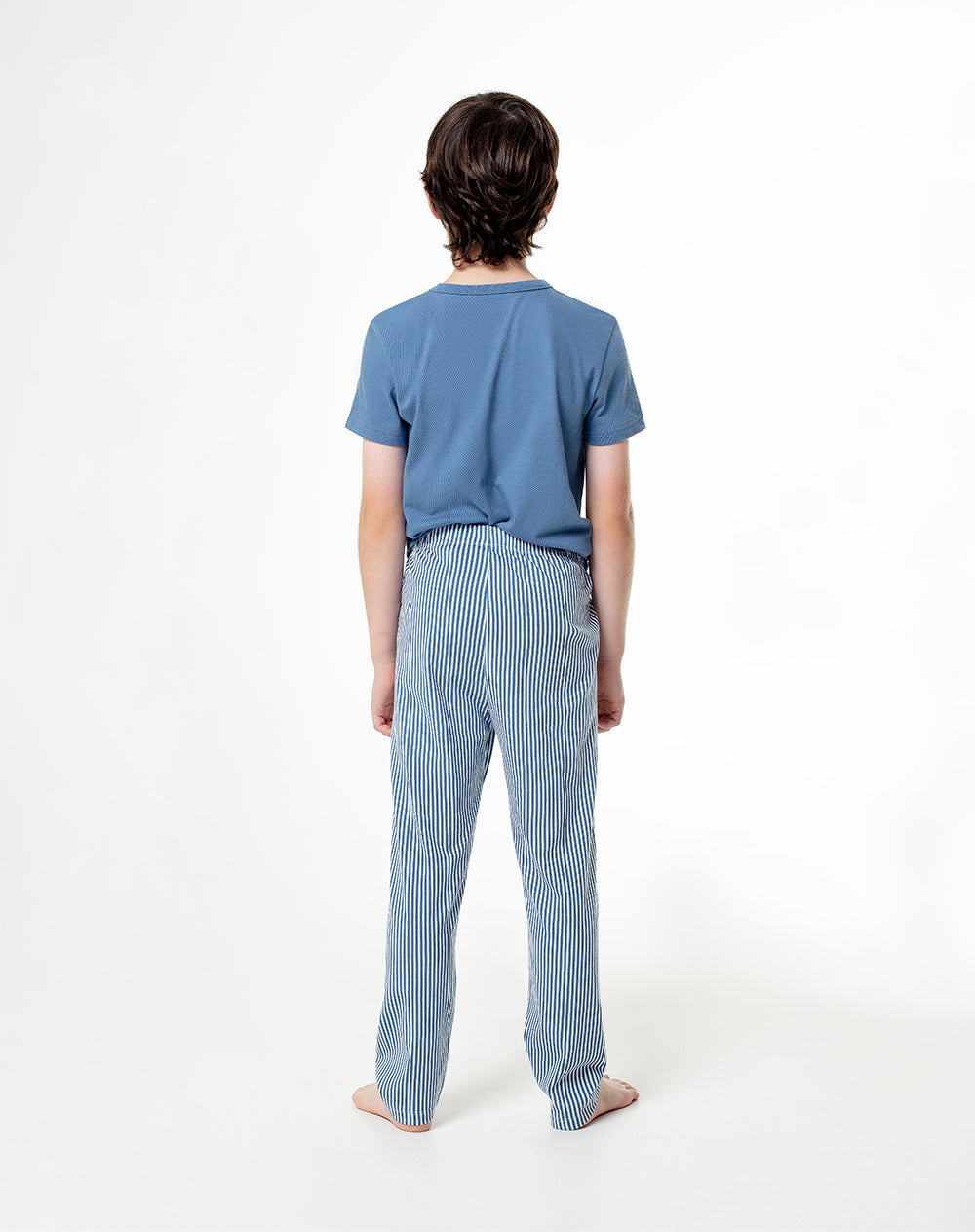 Pijama Lallo regular fit manga corta azul con rayas