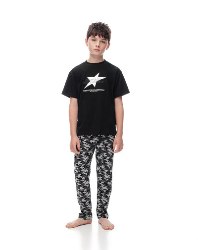 Camiseta + pantalón de pijama niño algodón surtido