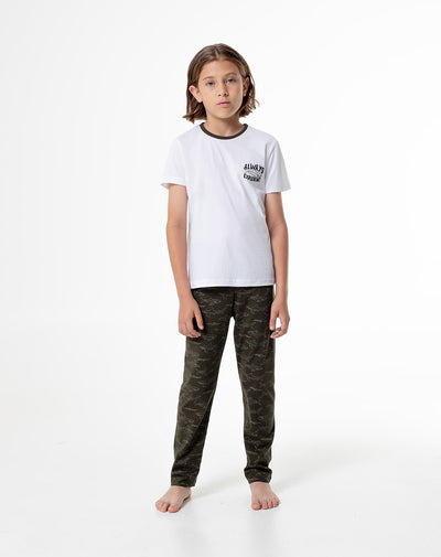 Pijama Camiseta + Pantalón Verde Niño