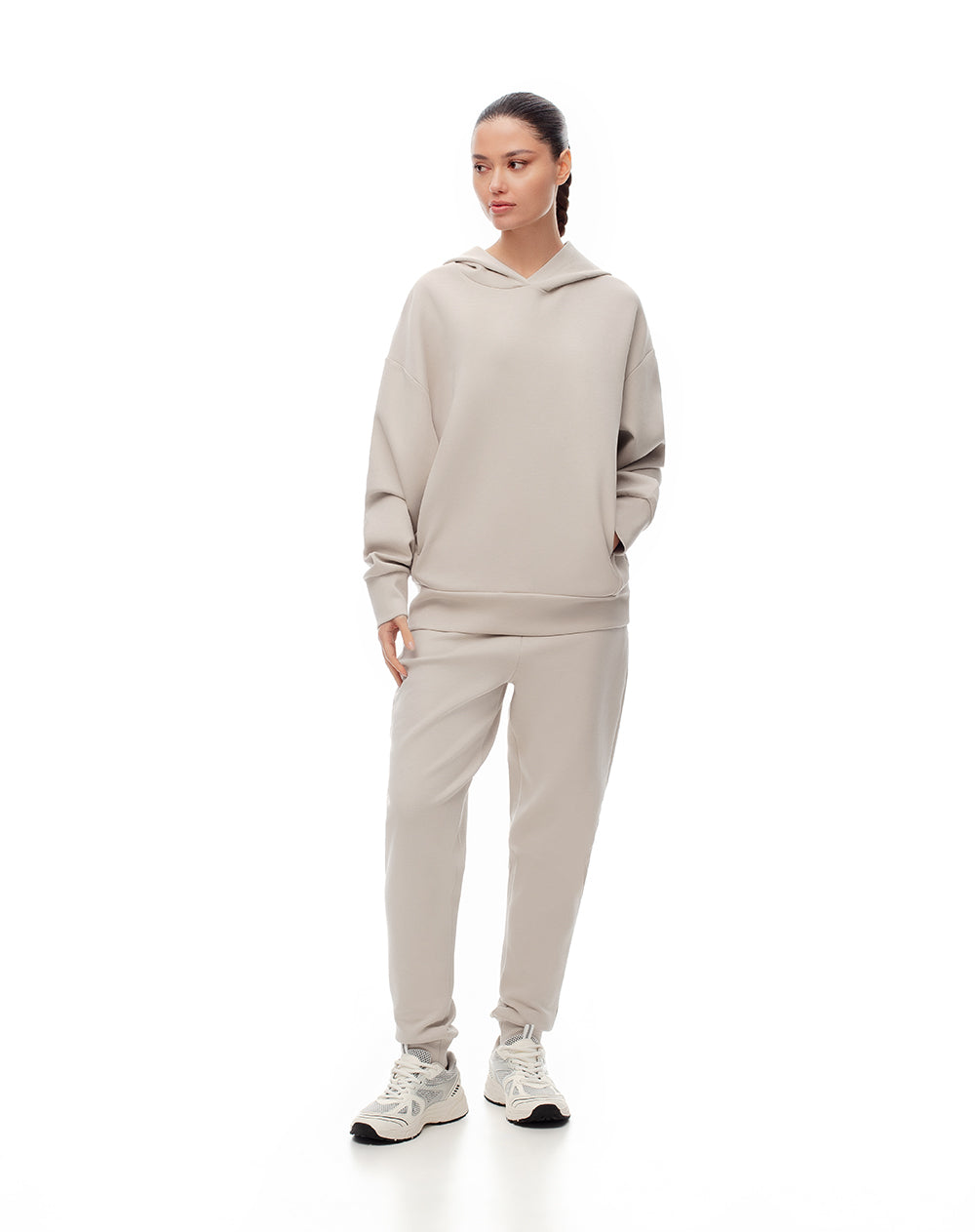Buzo tipo hoddie arena mujer