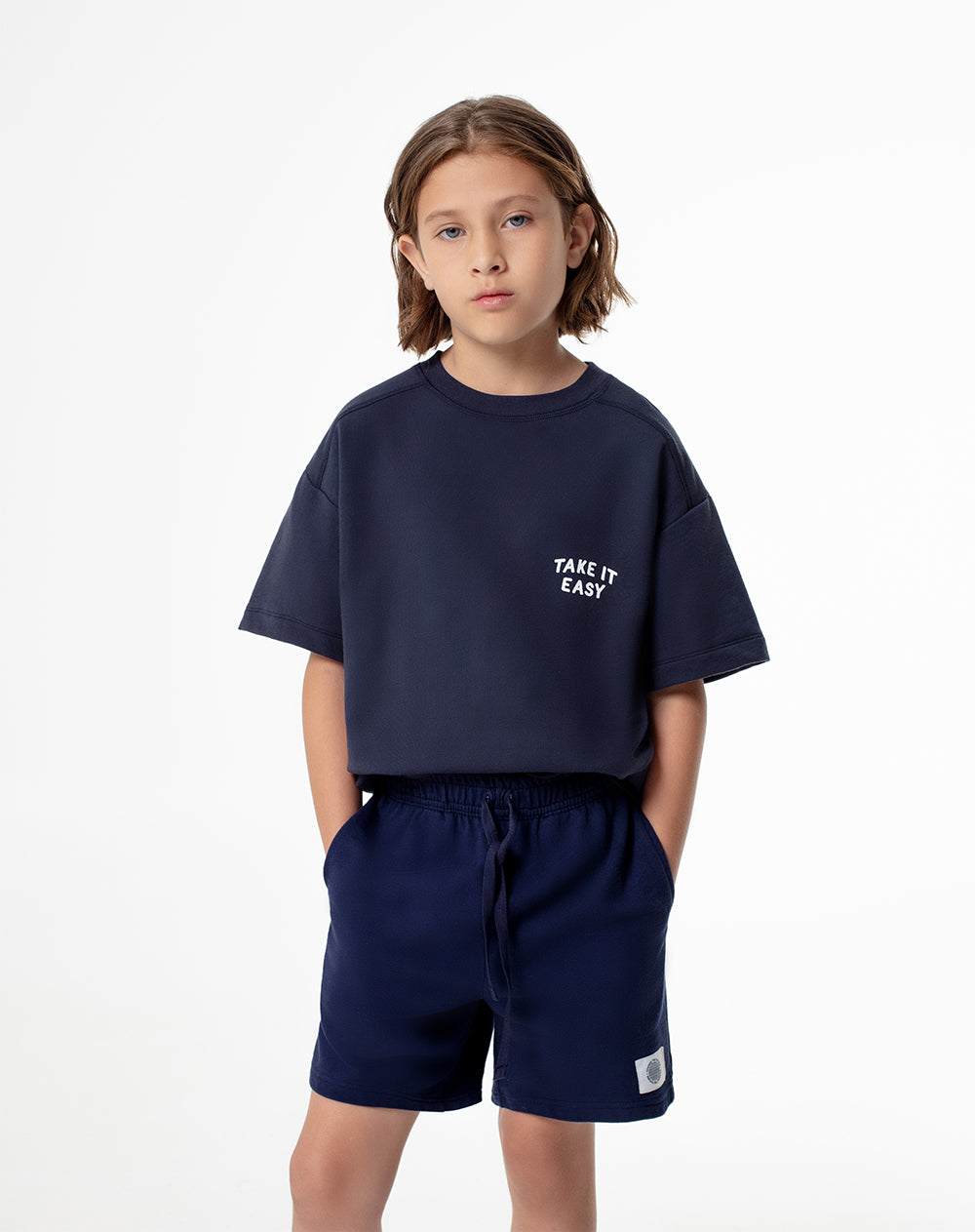 Bermuda Lana regular fit azul