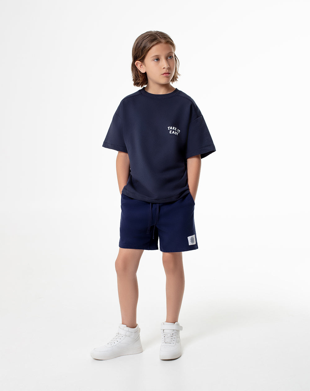 Bermuda Lana regular fit azul