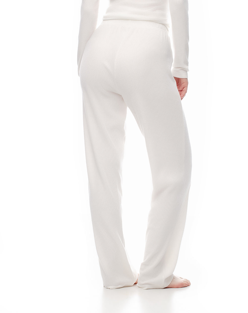Pantalón regular fit tiro medio blanco