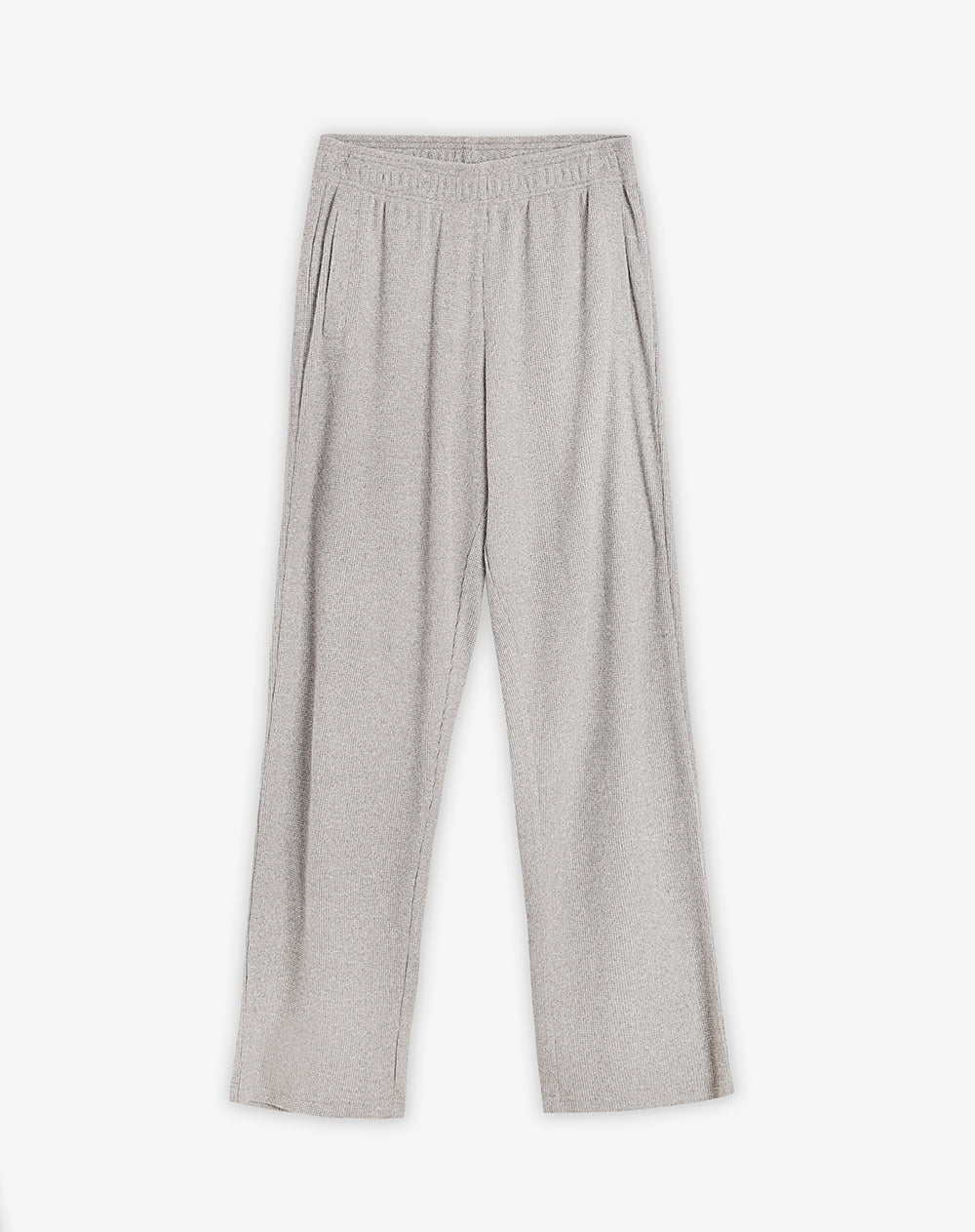 Pantalón regular tiro medio gris mujer