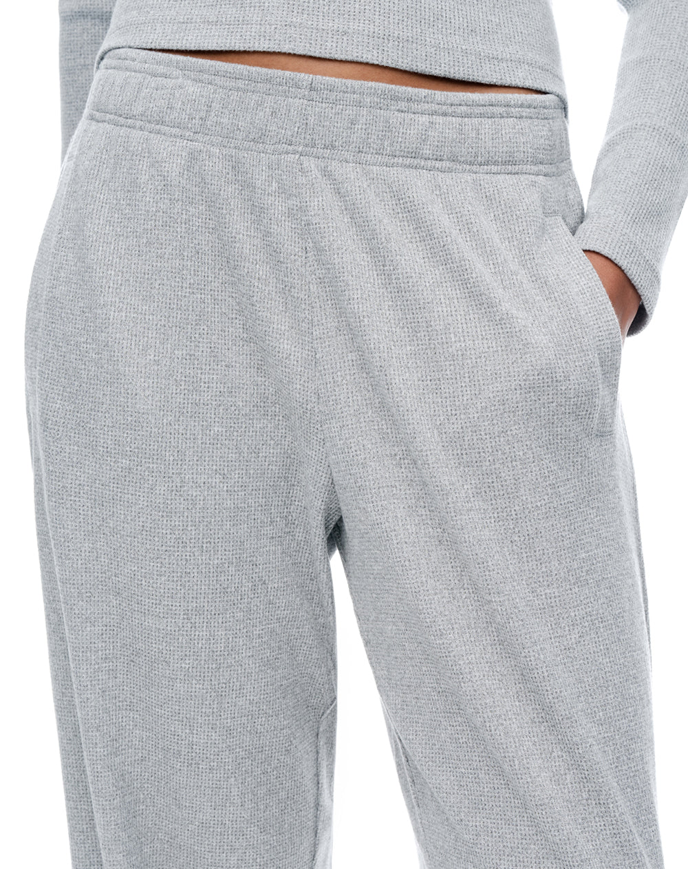Pantalón regular fit tiro medio gris jaspe