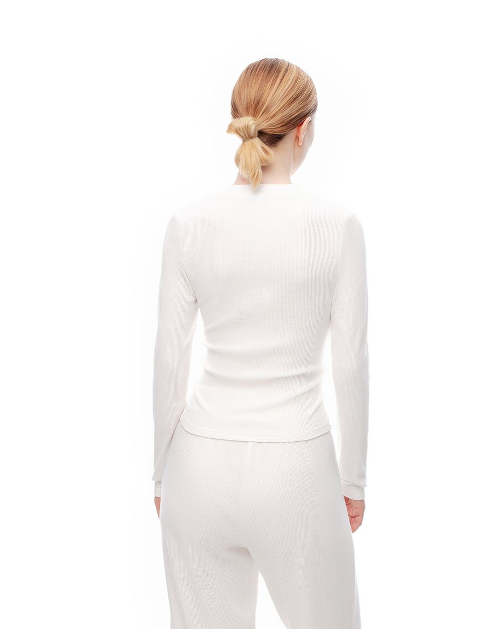 Camiseta slim fit manga larga blanca