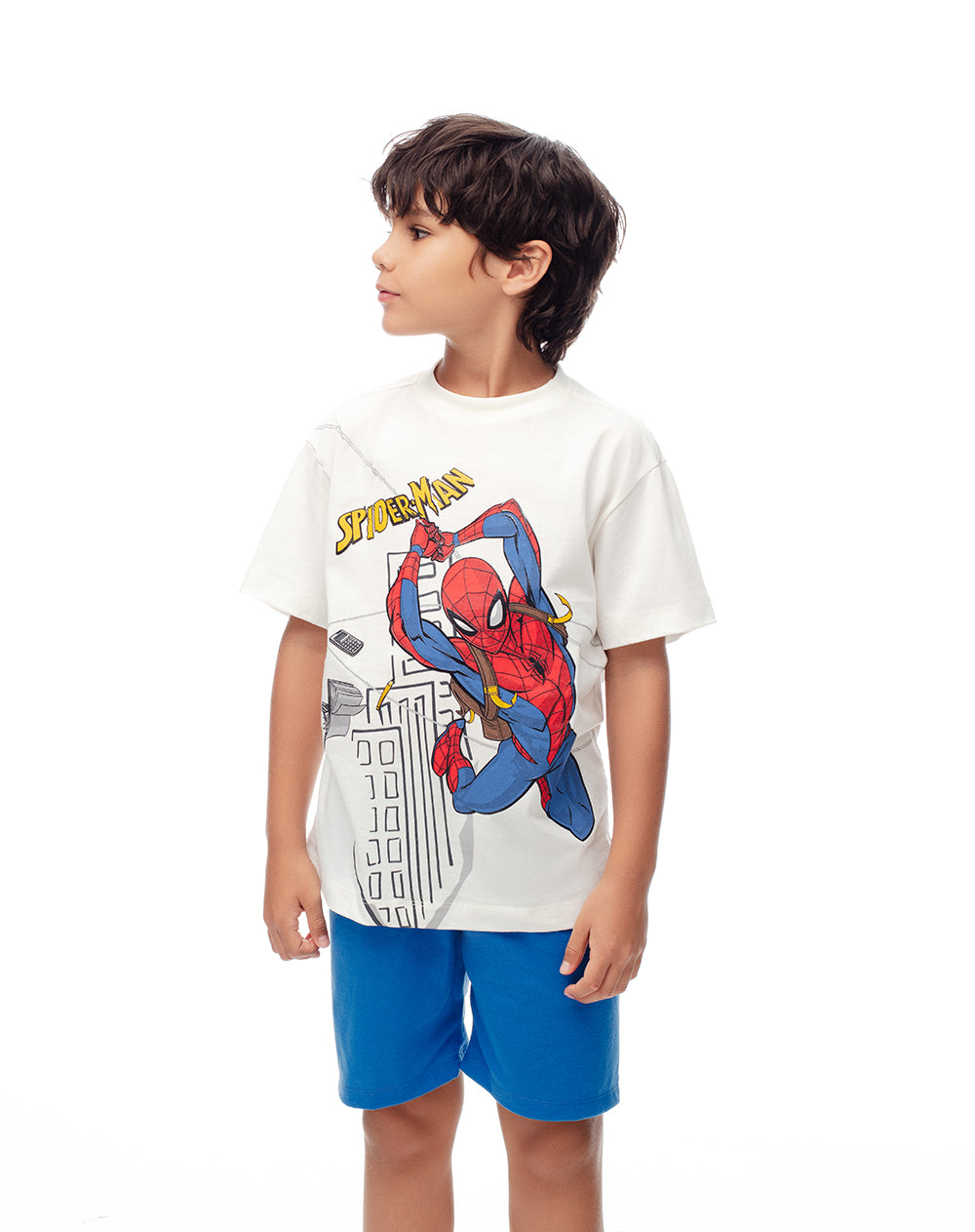 Pijama regular fit manga corta azul