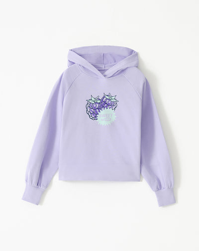 Buzo tipo hoddie algodón lavanda niña