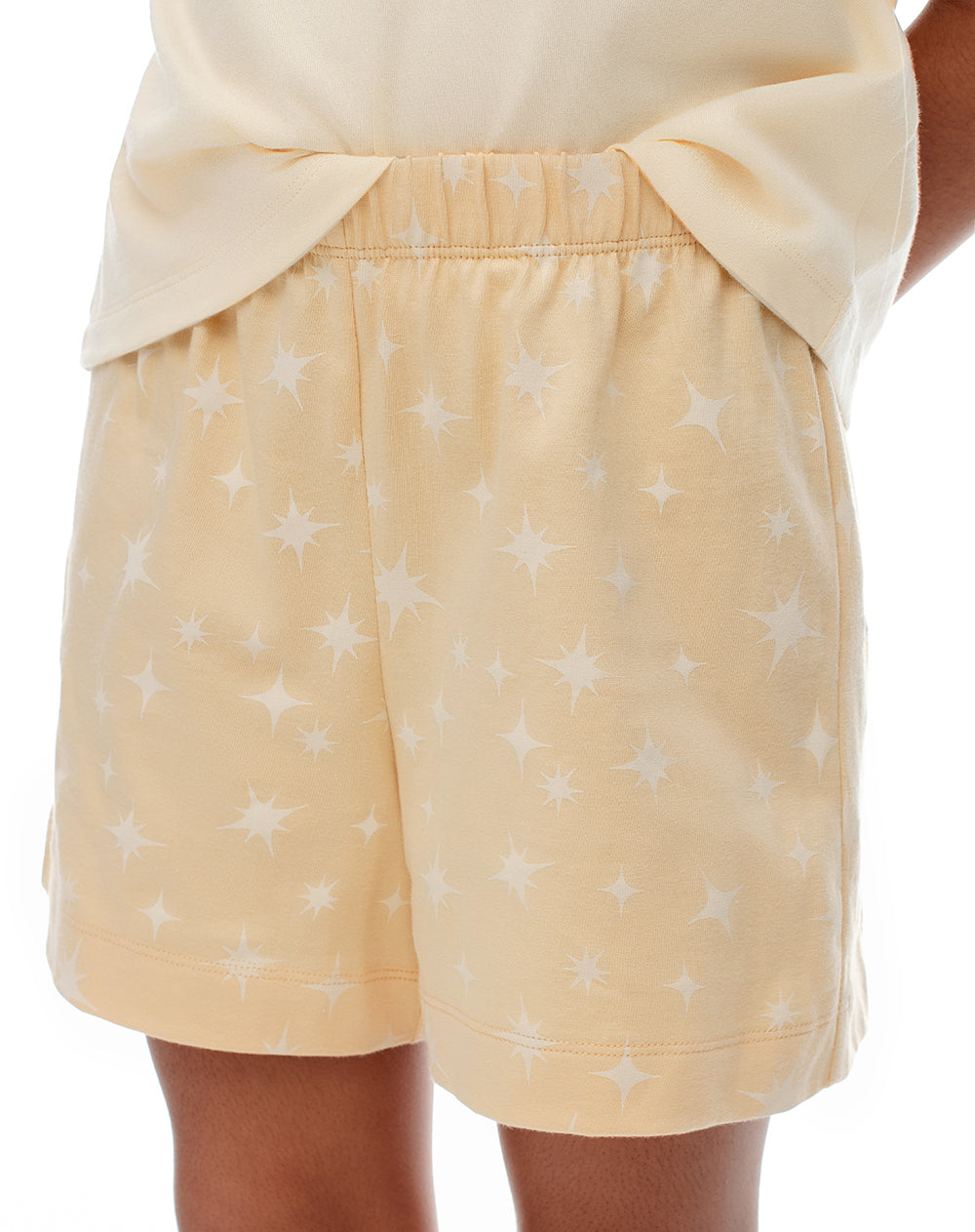 Pijama regular fit manga corta amarillo